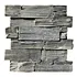 Black Slate Meshed Cement Back Stacked Stone Wall Cladding in China